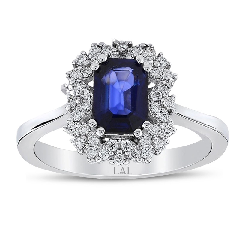 0.75 karat Pırlanta Safir Yüzük