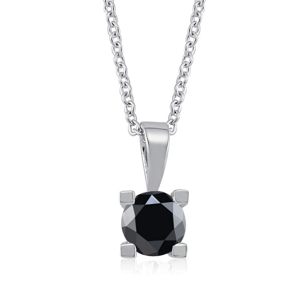 0.50 ct. Siyah Pırlanta Tektaş Kolye