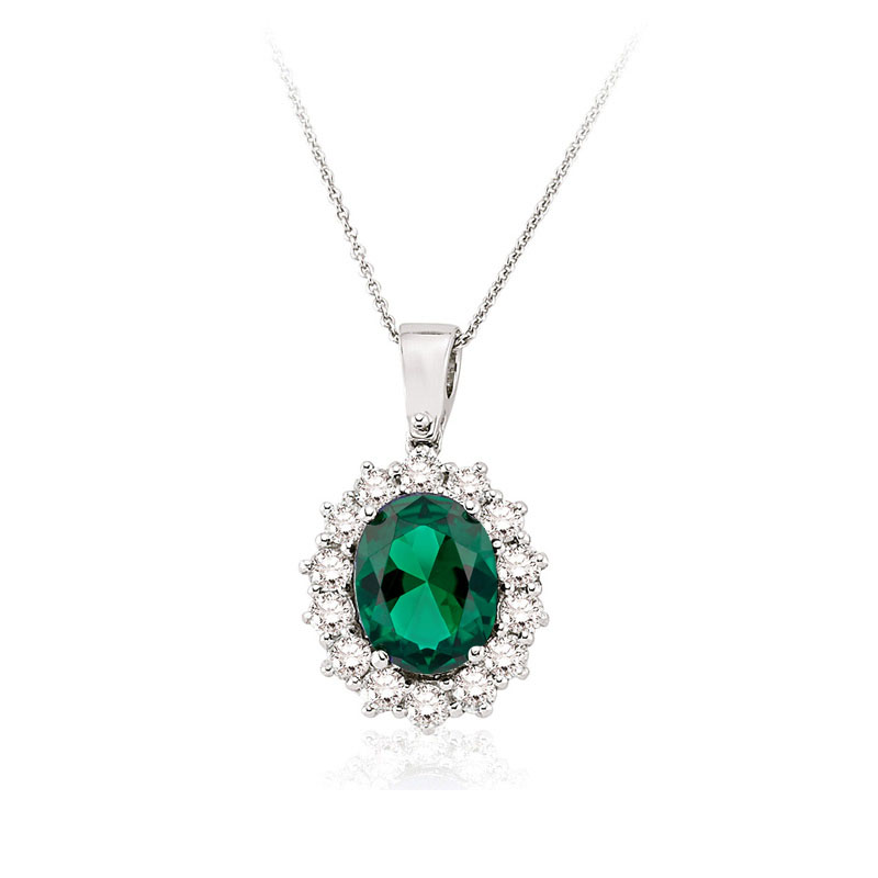 2.60 ct. Pırlanta Zümrüt Kolye