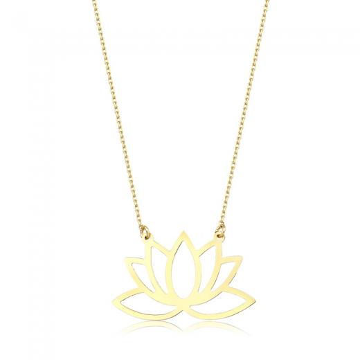 Altın Lotus Çiçeği Kolye