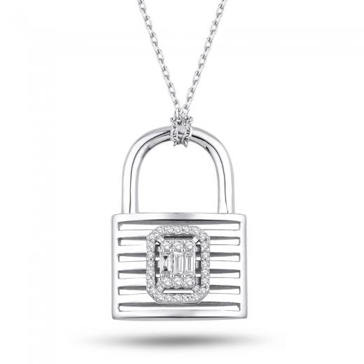 Pırlanta 0.13 ct. Asma Kilit Kolye