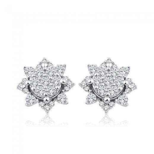 0.50 ct. Pırlanta Lotus Çiçeği Küpe