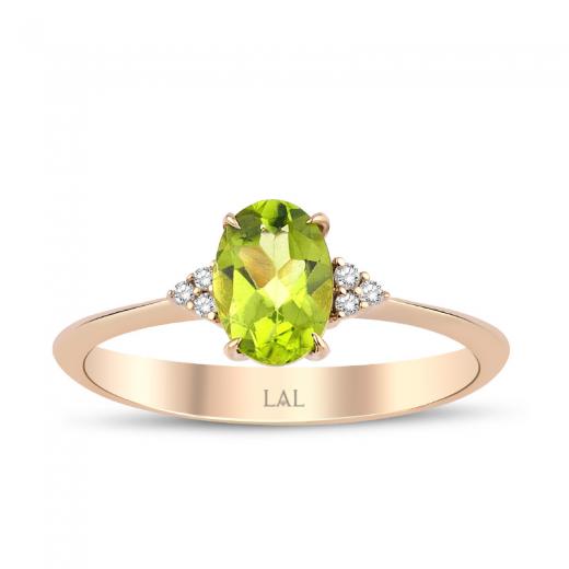 0.79 ct. Pırlanta Peridot Yüzük