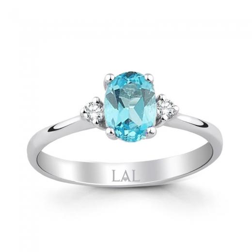 1.17 Karat Pırlanta Blue Topaz Yüzük