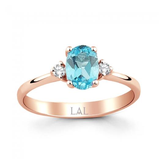 1.17 Karat Pırlanta Blue Topaz Yüzük