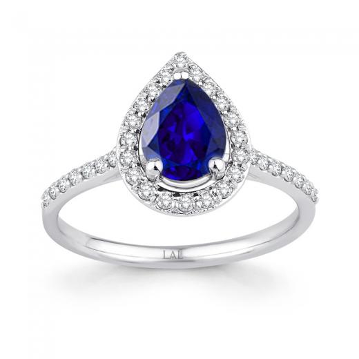 1.45 ct. Pırlanta Safir Yüzük