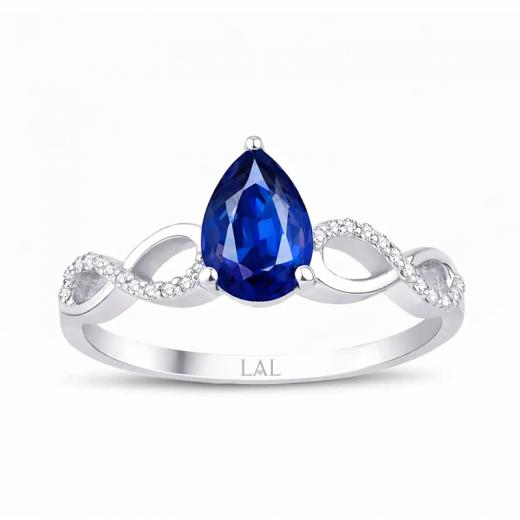 0.70 karat Pırlanta Safir Yüzük