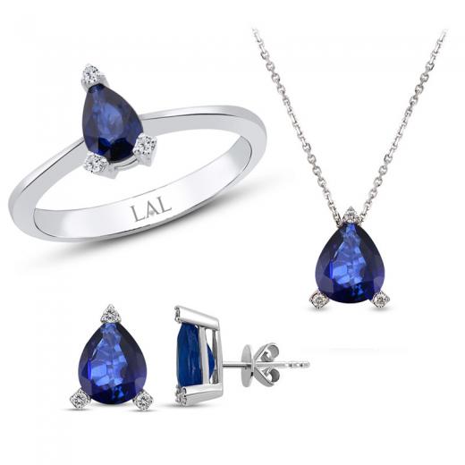 1.68 ct. Pırlanta Safir Set