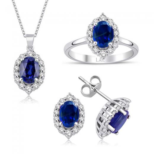 4.00 karat Pırlanta Safir Set