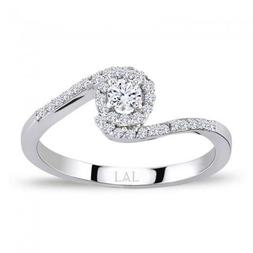 0.30 ct. Pırlanta Kolu Taşlı Tektaş Yüzük