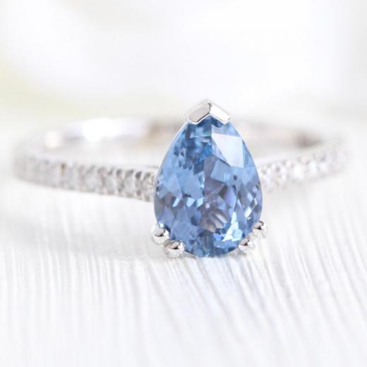 1.50 ct. Pırlanta Blue Topaz Vintage Yüzük