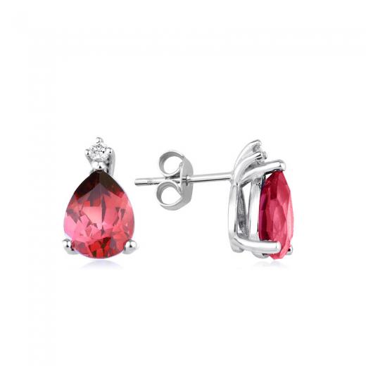 2.46 ct. Pırlanta Yakut Küpe