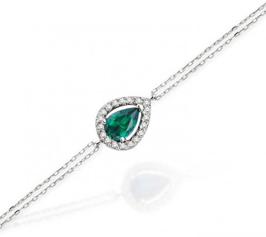 0.50 ct. Pırlanta Zümrüt Bileklik