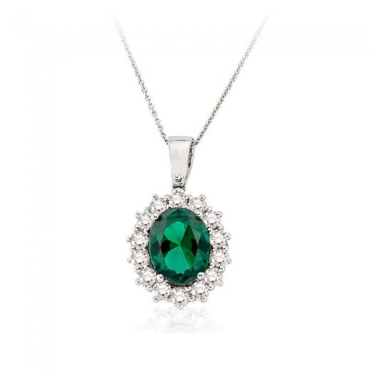 2.60 ct. Pırlanta Zümrüt Kolye