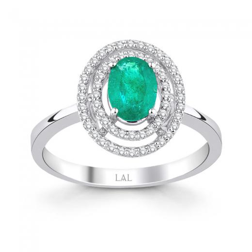 0.88 ct. F Renk Pırlanta Zümrüt Yüzük