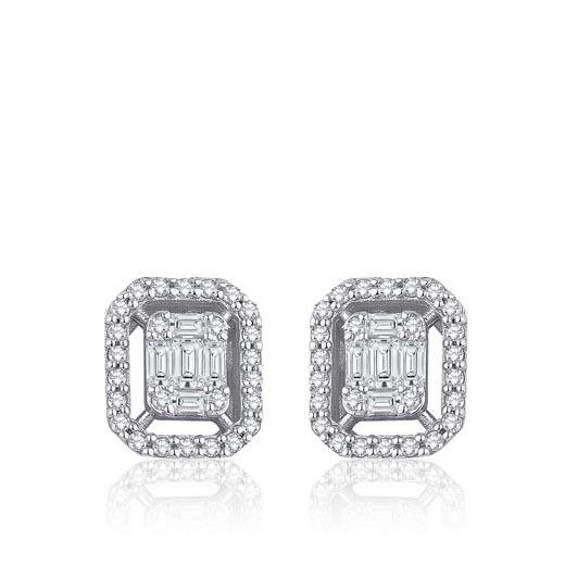0.30 ct. Pırlanta Baget Küpe