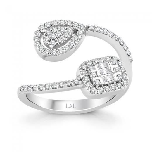 0.51 ct. F Renk Pırlanta Baget Yüzük